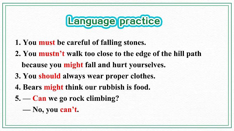 Module 4 Rules and suggestions Unit 3 Language in use 课件+音频+练习05