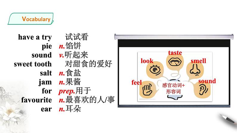 Module 1 Feelings and impressions Unit 1 It smells delicious.课件+教案+音视频素材06