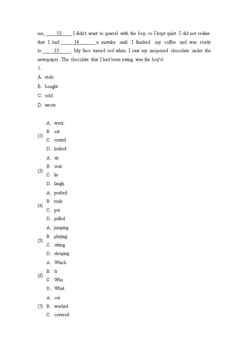 8年级下册英语人教版Unit 10  单元测试1第3页