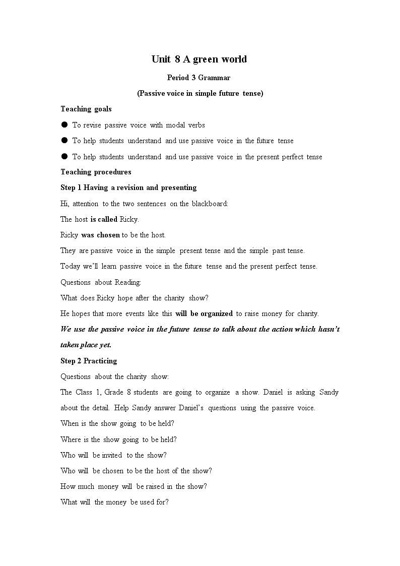 牛津译林版八B unit8 grammar课件+教案+音频+导学案01