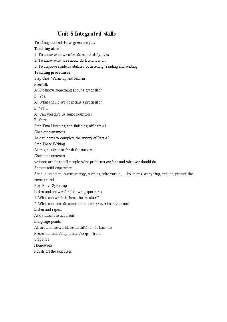 Period4 Integrated skills教案第1页