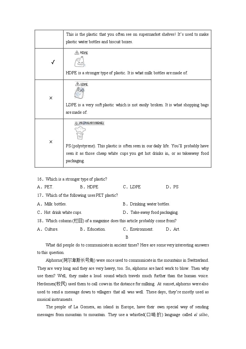 英语-2022-2023学年九年级下学期开学摸底考试卷（杭州专用）（原卷版）第3页