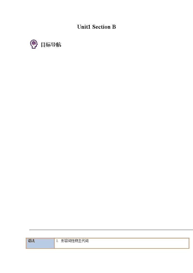 Unit 1 Grammar and Writing（学生版）-七年级英语上册同步精品讲义（人教版）第1页