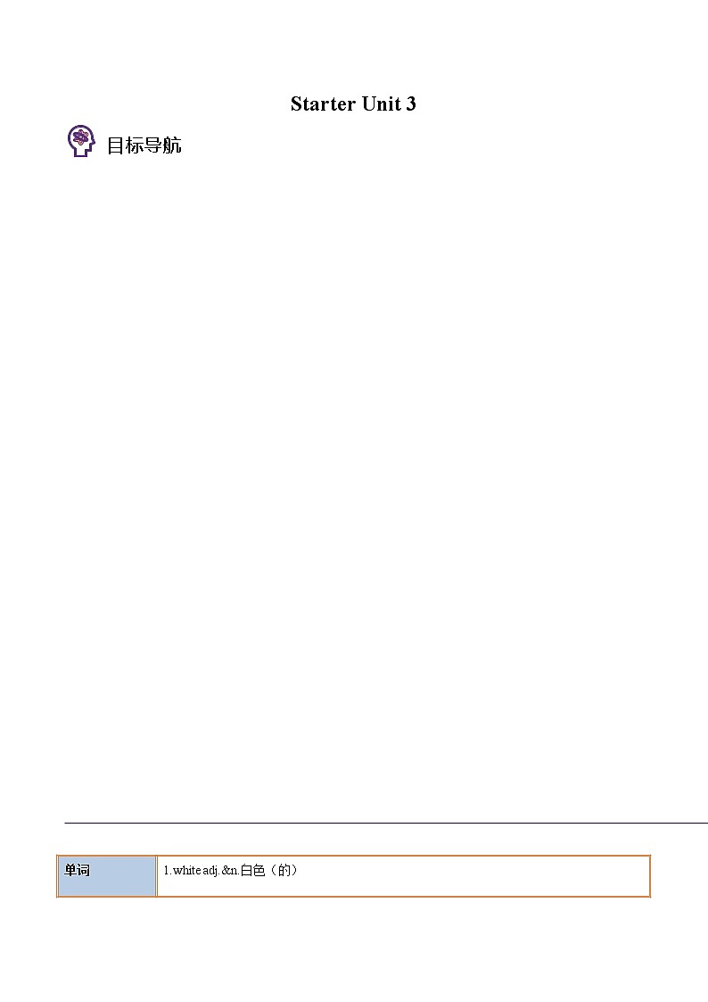 Starter Unit 3-七年级英语上册同步精品讲义（人教版）01