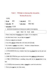 初中英语人教新目标 (Go for it) 版八年级下册Unit 2 I’ll help to clean up the city parks.Section B同步测试题