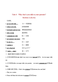 初中人教新目标 (Go for it) 版Unit 4 Why don’t you talk to your parents?Section A课时训练