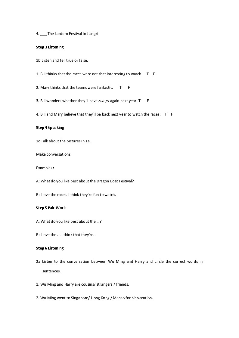 9年级人教版全一册Unit2I think that Mooncakes are delicious SectionA   教案403