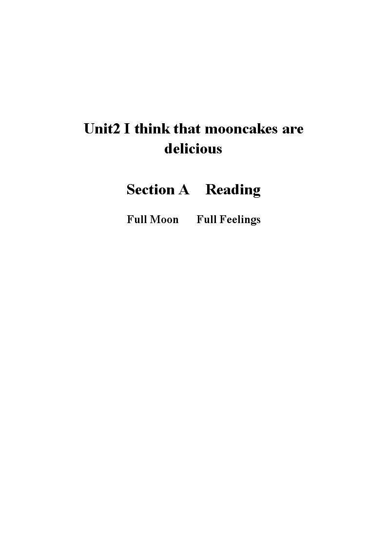 9年级人教版全一册Unit2I think that Mooncakes are delicious SectionA   教案501