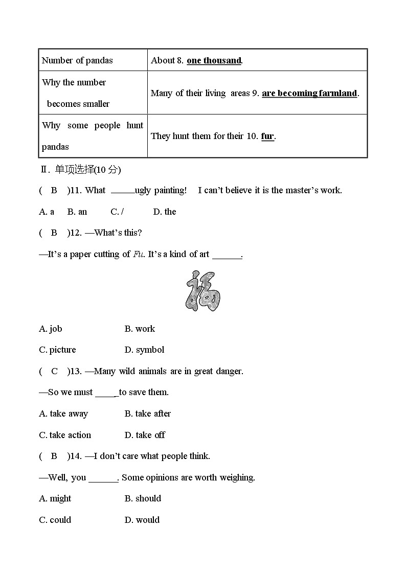 单元测评(十三) (Unit 13 We’re trying to save the earth!) 同步练习 （教师版） 2022-2023 人教版英语 九年级全册第2页