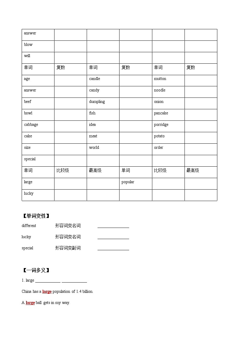 初中英语中考复习 【致胜中考2021】七年级下册Unit 10 2021届人教版英语中考一轮复习（词汇+语法讲解）第2页