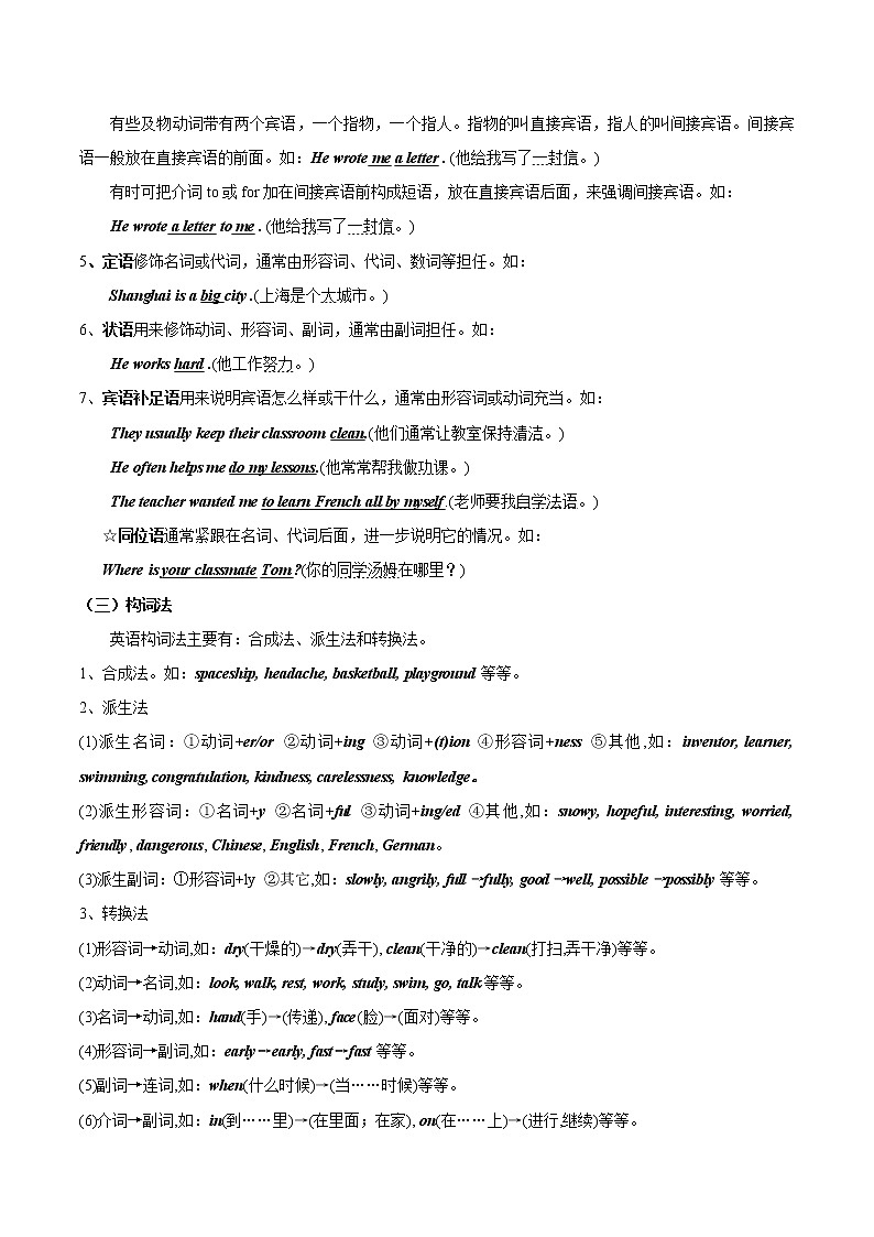 初中英语中考复习 【中考英语】初中英语语法大全第2页