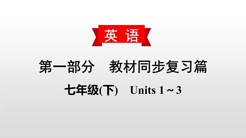 初中英语中考复习 2020届中考英语教材复习课件：七(下)　Units 1～3第1页