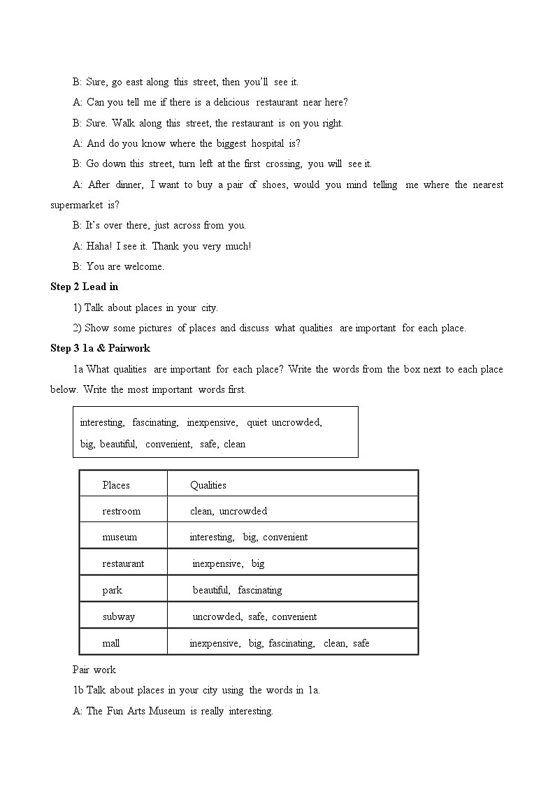 9年级人教版全一册 Unit3 could you please tell me  Section B  教案第2页