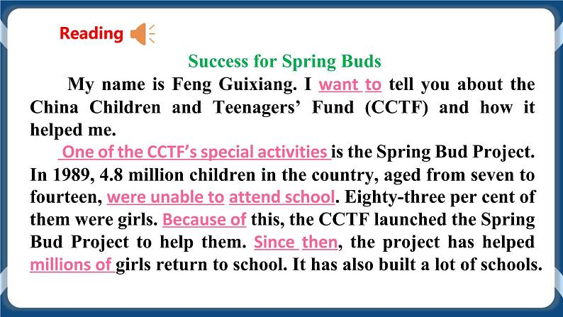 Module 1 Unit 1 Helping those in need Period 4 More practice&Culture corner 课件+教案+导学案+素材+同步练习07
