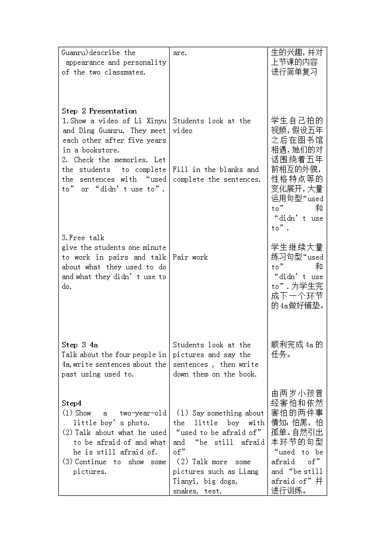 9年级人教版全一册 Unit 4 I used to be afraid of the dark  Section A  教案6第2页