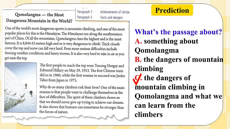 Unit 7 What's the highest mountain in the world？SectionA 3a-3c阅读课件+导学案+音视频素材04