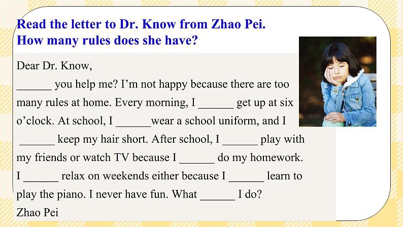 【公开课】Unit 4 Don’t eat in class.   SectionB 3a-selfcheck第8页