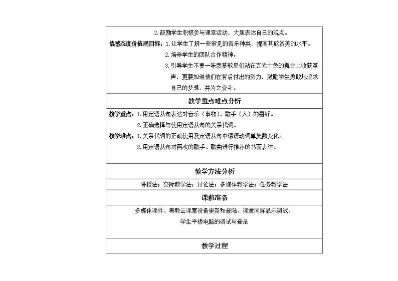 9年级人教版全一册  Unit 9 I like the music that I can dance to. Section A   教案第3页