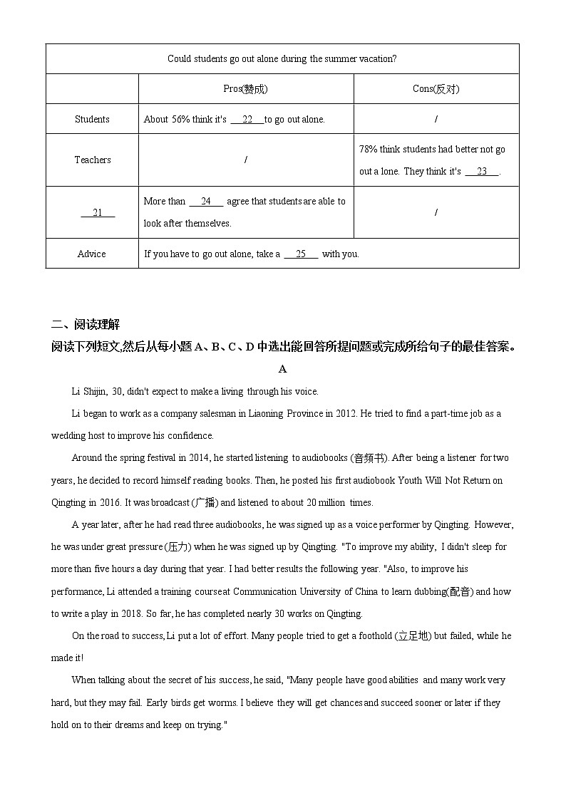 初中英语中考复习 精品解析：山东省德州市2020年中考英语试题（解析版）03