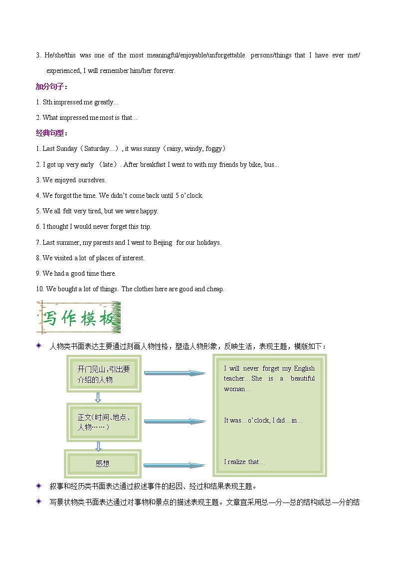 初中英语中考复习 考点59 书面表达之叙事描写类-备战2020年中考英语考点一遍过第2页