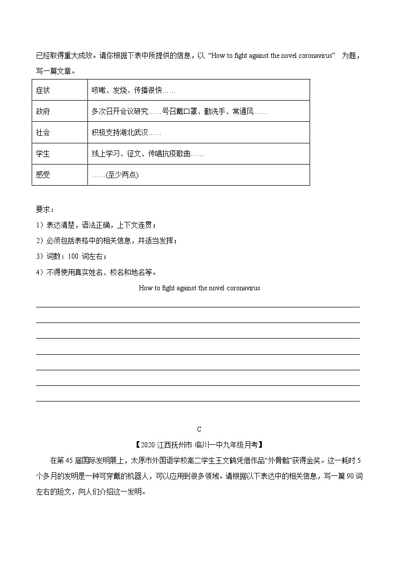 初中英语中考复习 秘籍18 书面表达图表类-2021年中考英语抢分秘籍（原卷版）第3页