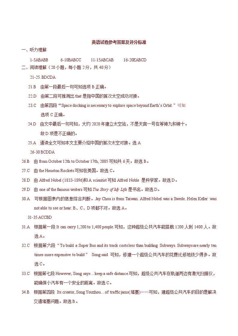 初中英语中考复习 模拟卷06 2020年河南中考英语最新题型冲刺卷（解析版）01