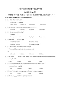 初中英语中考复习 模拟卷09 2020年江苏中考英语最新题型冲刺卷（解析版）