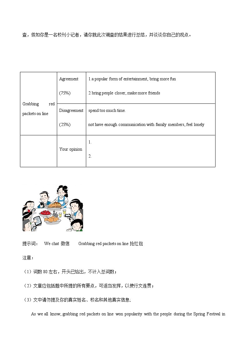初中英语中考复习 热点 05 微信 -2021年中考英语作文热点素材+精彩范文第2页