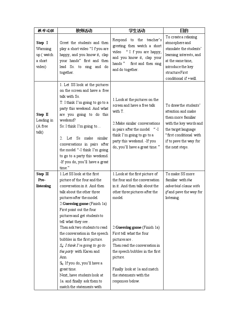 八年级上册英语 Unit10 If you go to the party, you'll have a great time!  Section A   教案102