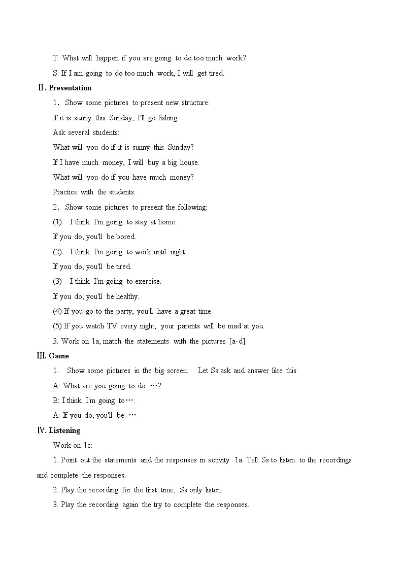 八年级上册英语 Unit10 If you go to the party, you 'll have a great time  Section A   教案3第2页