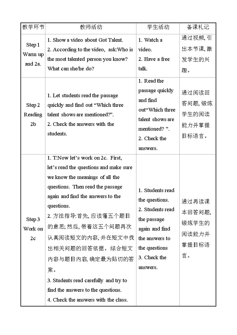 八年级上册英语 Unit 4 What’s the best movie theater？Section B  教案6第2页