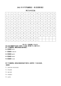 初中英语中考复习 英语-（贵州卷）2020年中考考前最后一卷（参考答案）