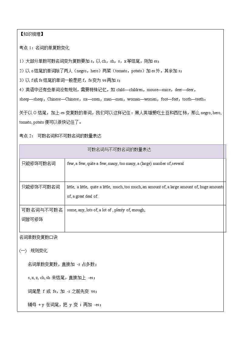 初中英语中考复习 中考冲刺讲义2-代词名词数词 阅读B篇第3页
