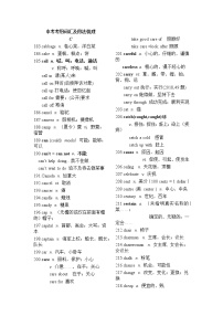 初中英语中考复习 中考考纲词汇及用法梳理 (C)