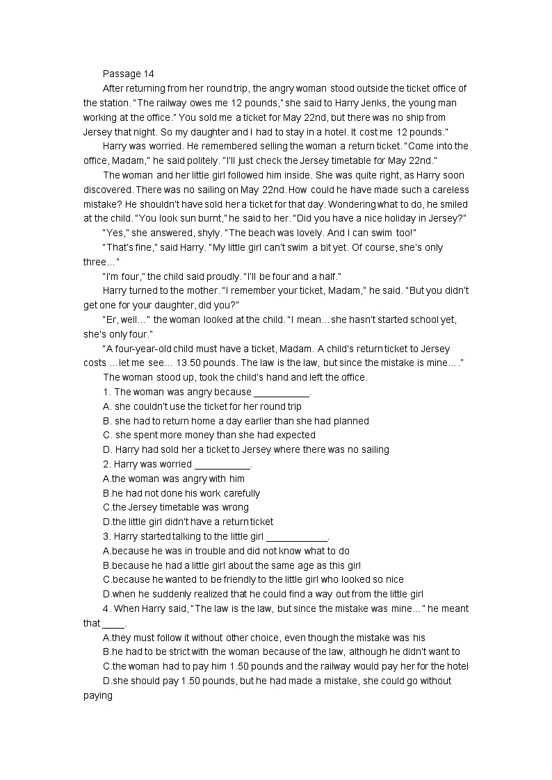 初中英语中考复习 中考英语阅读理解实战演练之趣味幽默篇第2页