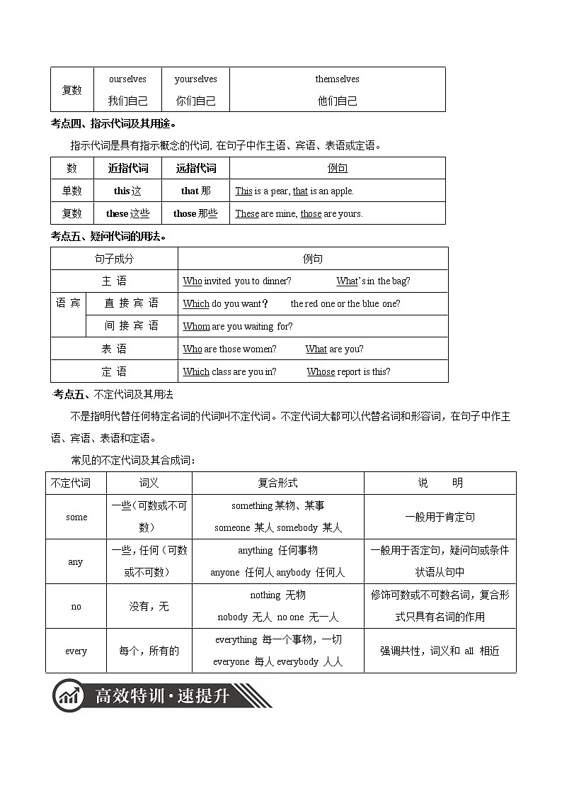 初中英语中考复习 专题02 代词-备战2020年中考语法专项突破+题型特训第2页