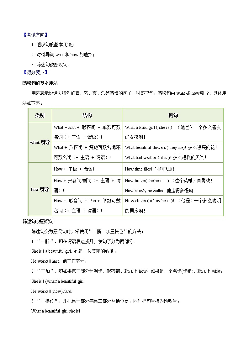 初中英语中考复习 专题13 特殊句式-2020年中考英语母题题源解密（原卷版）02