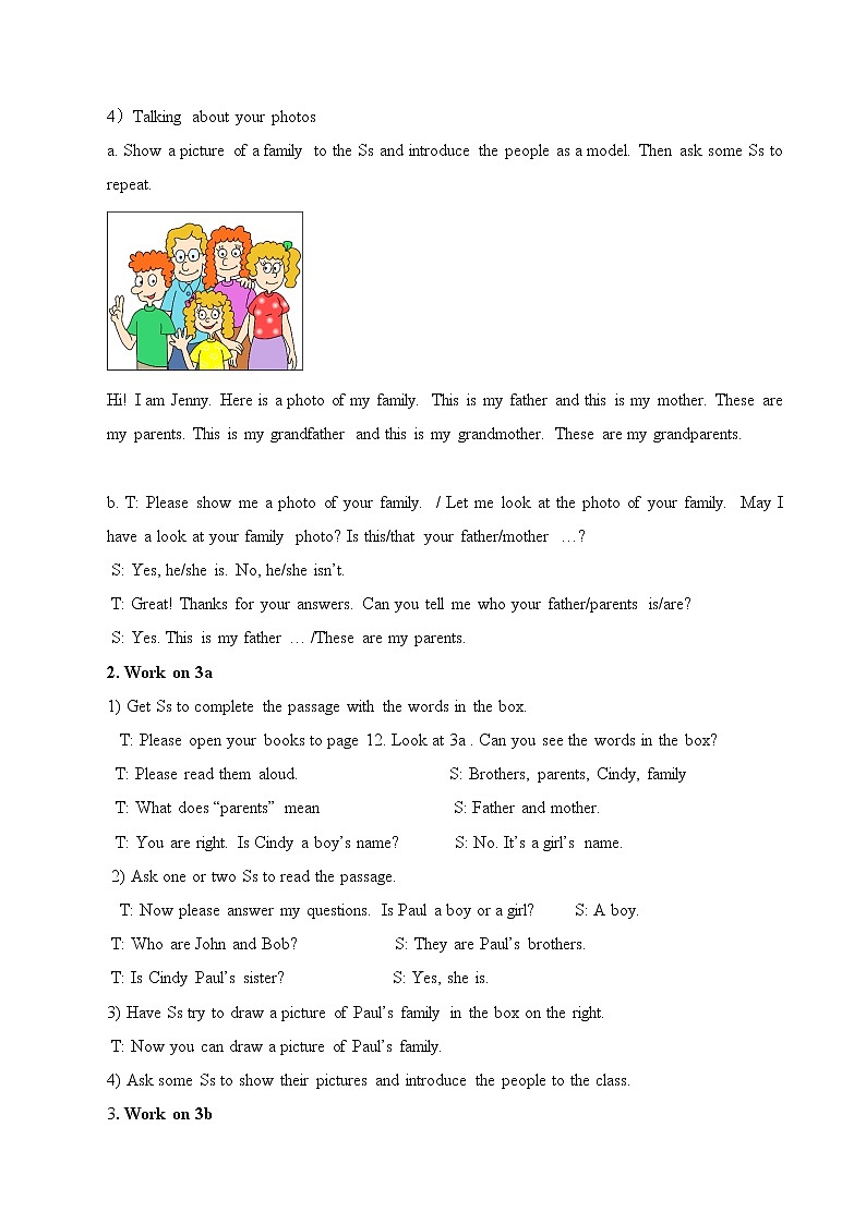 七年级上册英语 Unit 2 This is my sister.（Section B）  教案102