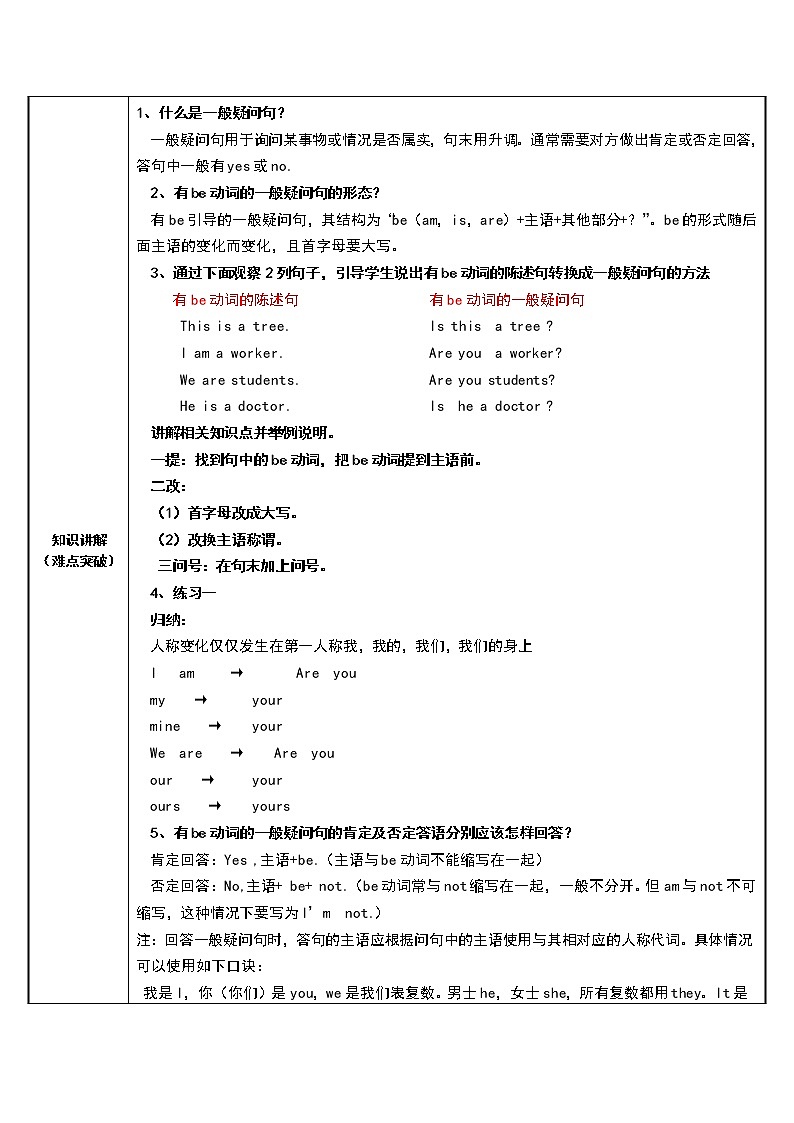 7年级上册英语人教版Unit 3 Is this your pencil   教案6第2页
