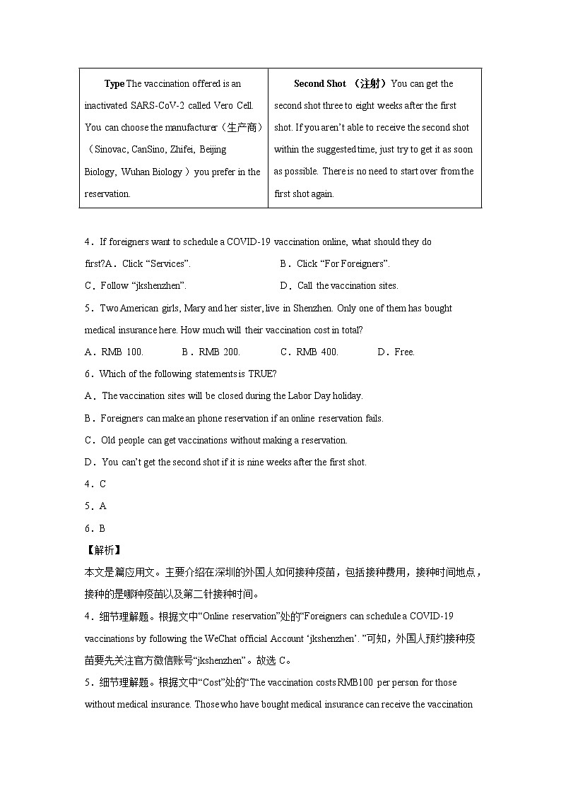 初中英语中考复习 专题16 热点阅读理解（新冠）-备战2022年中考英语专题模拟训练（全国通用）第3页