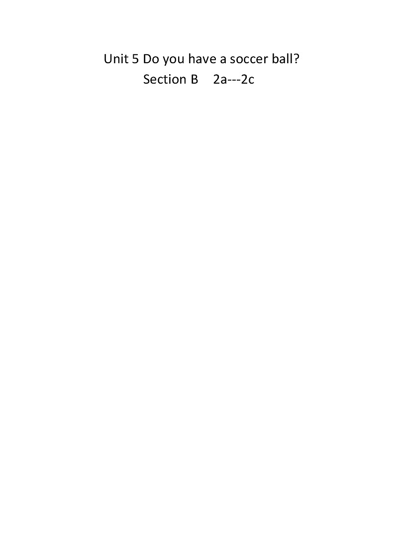 7年级上册英语人教版 Unit 5 Do you have a soccer ball？Section B   教案601