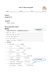 人教新目标 (Go for it) 版七年级上册Section B学案