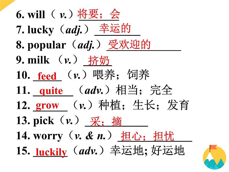 七年级英语（人教新目标）下册  Units 10-12  复习课件第3页