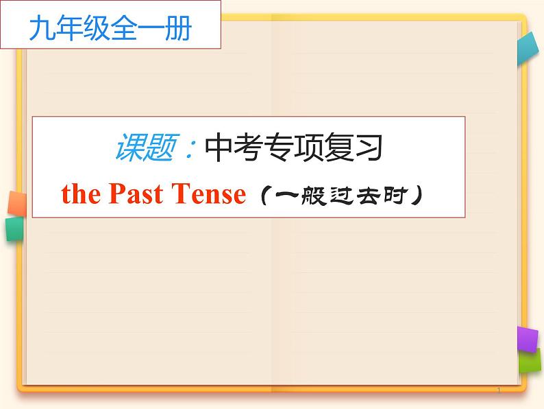 九年级英语（人教新目标）全一册  一般过去时  复习课件第1页