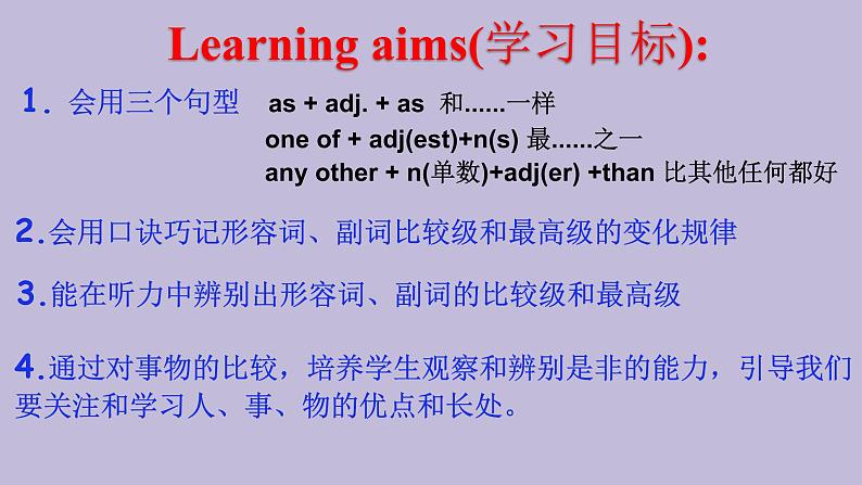 九年级英语（人教新目标）全一册 形容词、副词的比较级和最高级 复习课件第3页