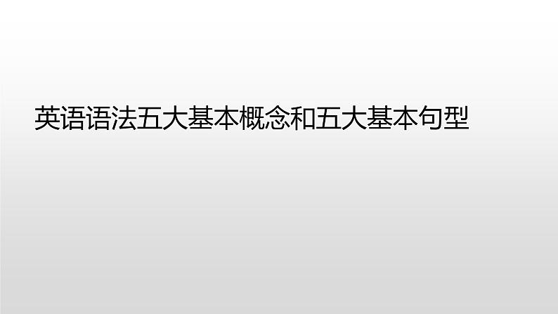 中考英语（人教新目标）英语语法五大基本概念和五大基本句型  复习课件第1页