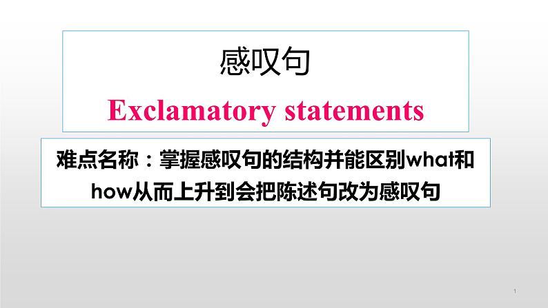 9年级人教版全一册   感叹句    课件第1页