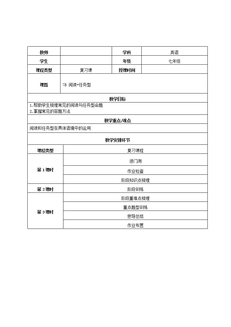 【寒假练习】译林版初一英语 寒假辅导学案（8）第1页