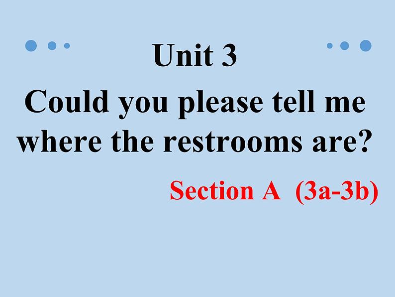 9年级人教版全一册Unit 3 Could you please tell me？ Section A  课件1001