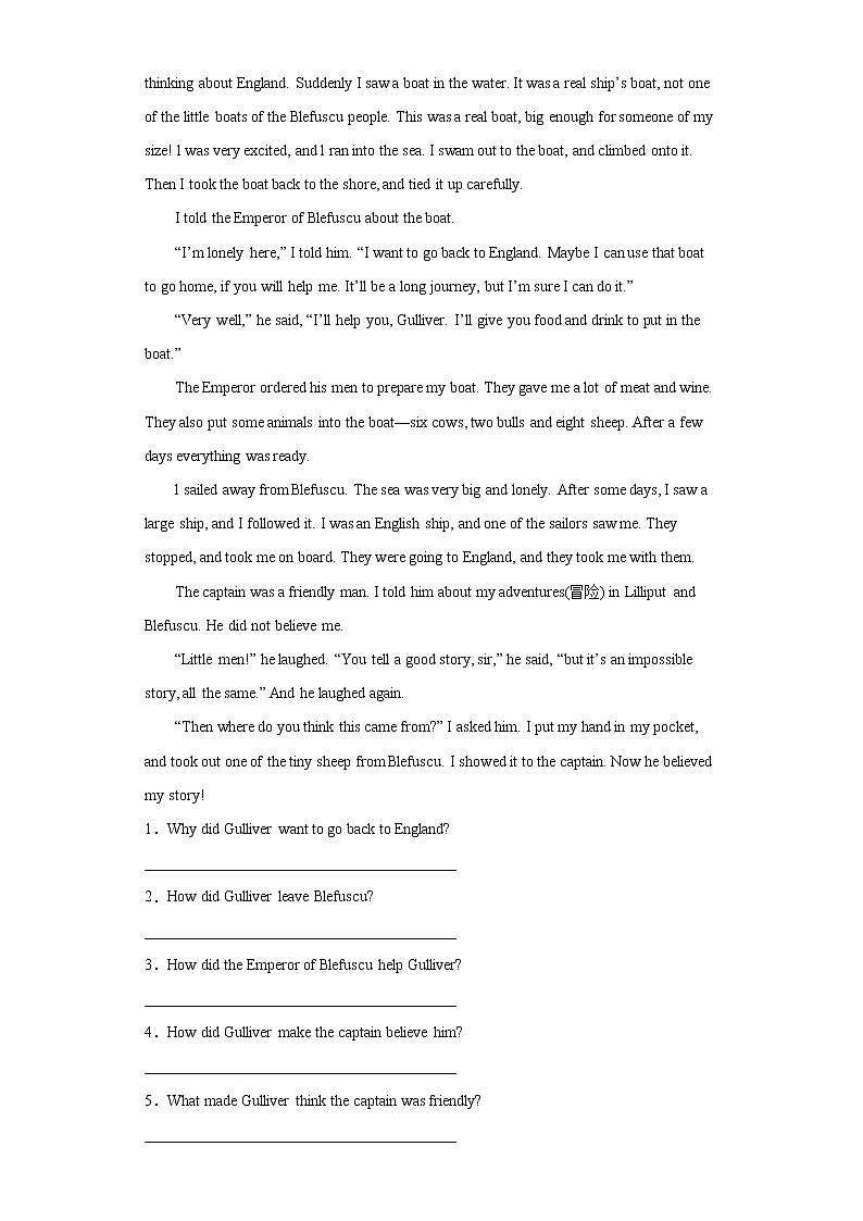 备战2023年春季英语新中考二轮复习热点透析 核心考点19 任务型阅读之回答问题03